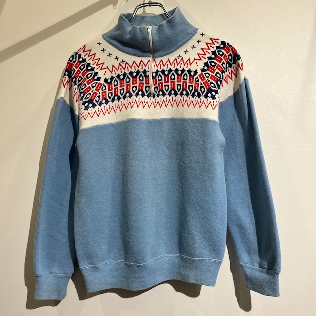 60～70s Snow Pattern Harf Zip Sweat 60～70年代 雪柄 ハーフジップ スウェット