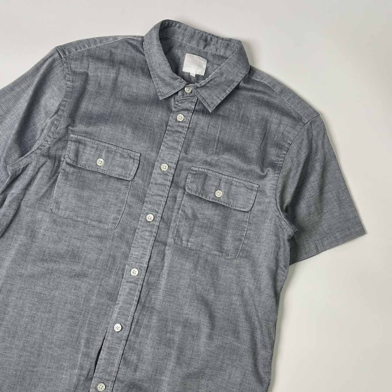 リネン混 THE NORTH FACE ノースフェイス ポケット 半袖 シャツ M/グレー系 メンズ