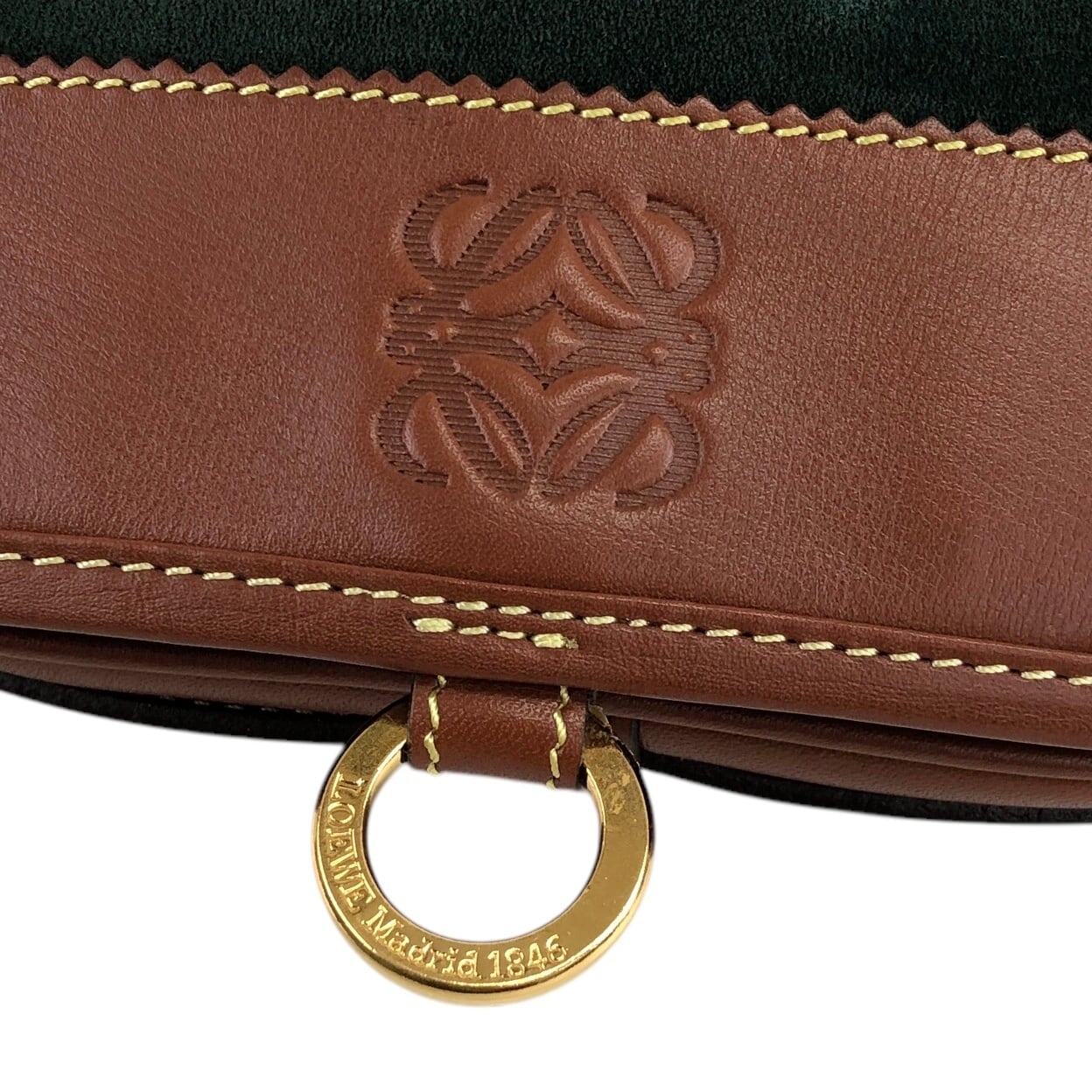 LOEWE ロエベ ショルダーバッグ グリーン ブラウン アナグラム
