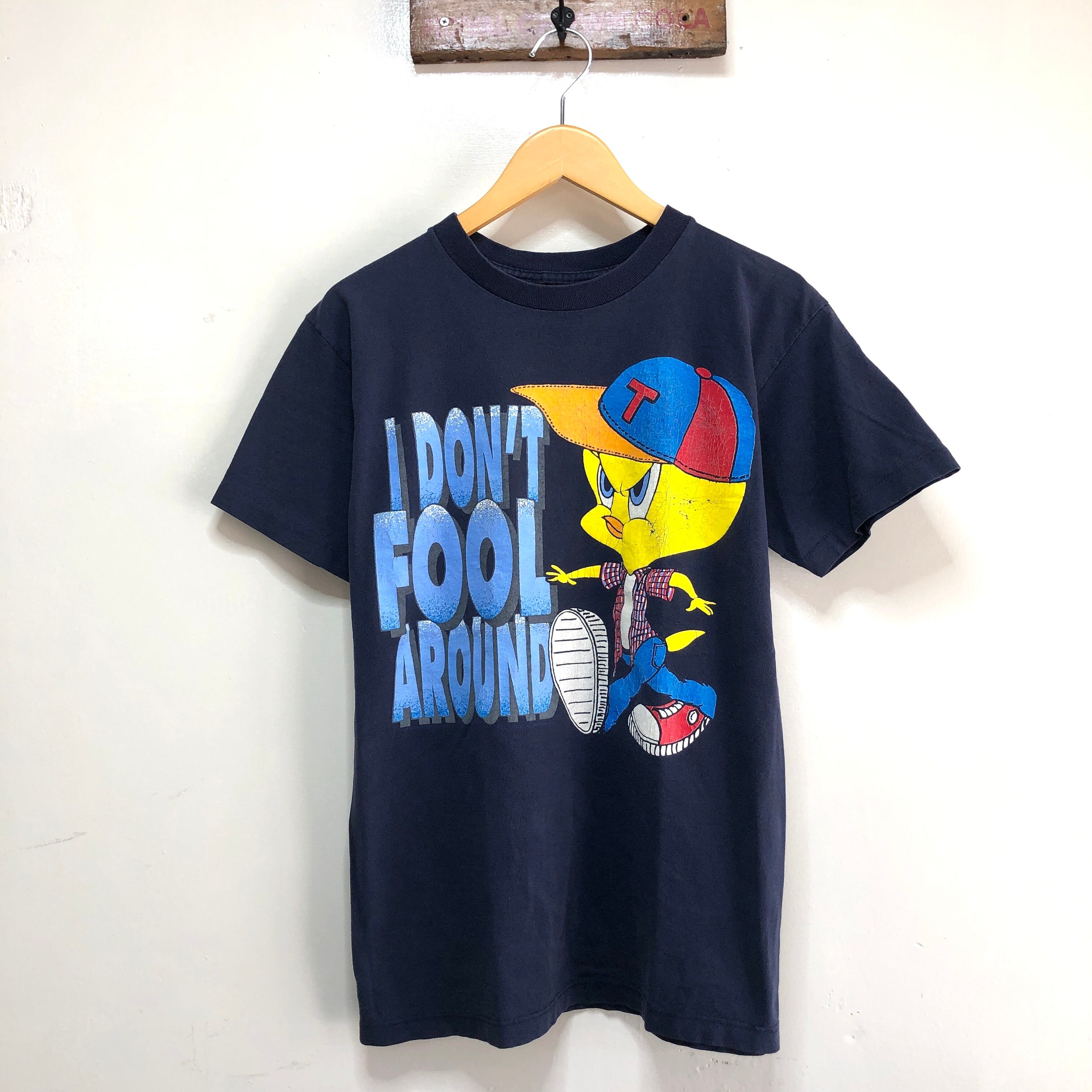 ルーニーテューンズ トゥイーティー プリント Tシャツ XL ネイビーブルー