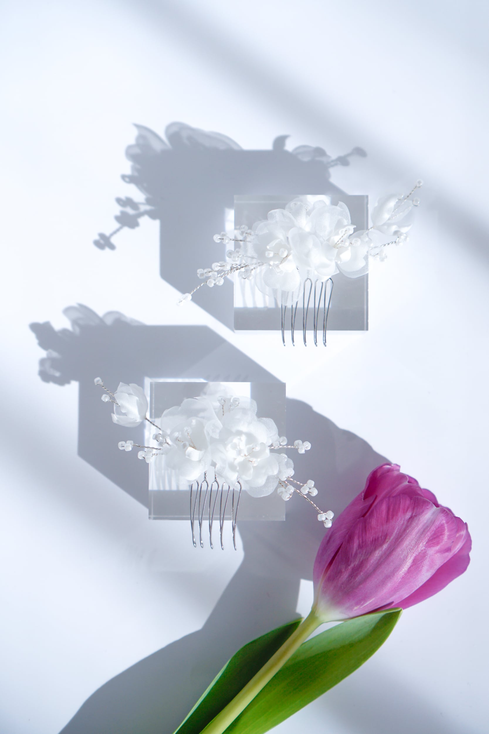 Julia］half twin flower comb set | Arote Wedding (アローテ