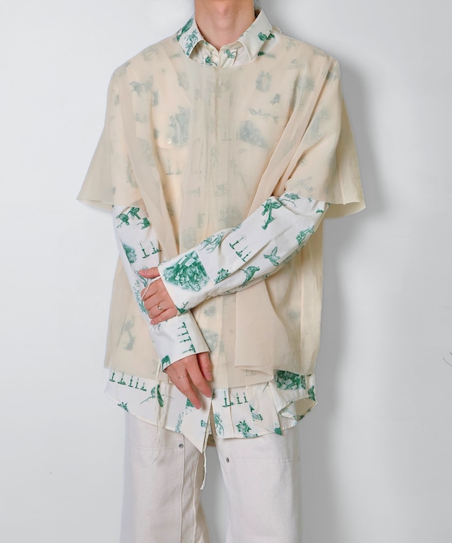 Midorikawa / MID26SS-SH05  ORGANDY WORK SHIRT(CANDLE)