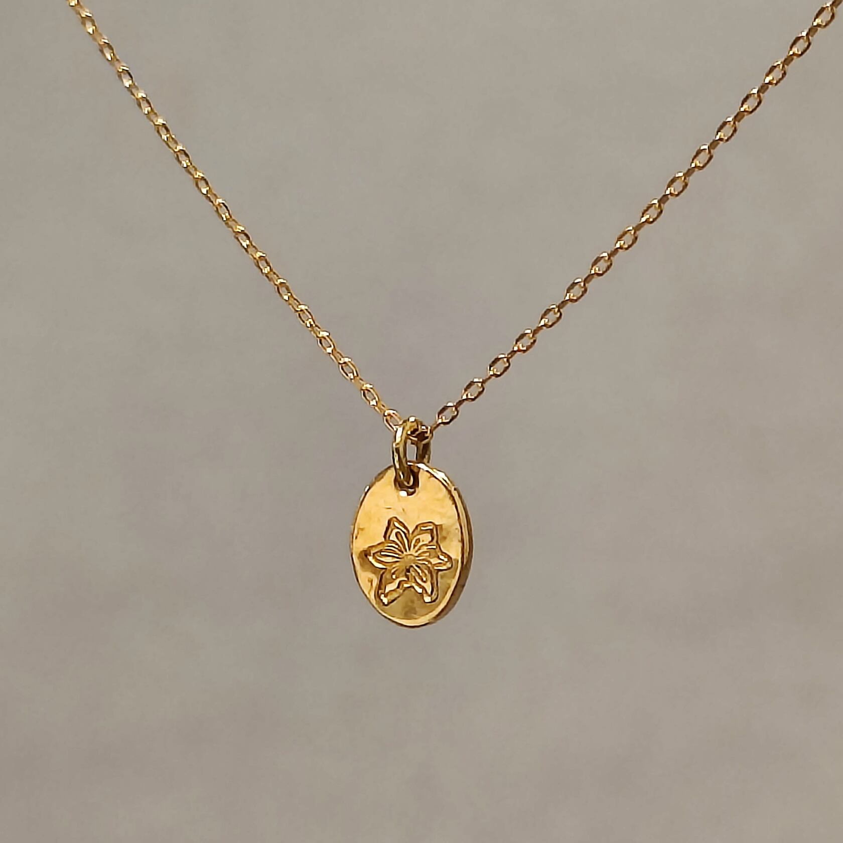 K18金ゴールド花柄ネックレス 誕生花 for レディース Gold Necklace