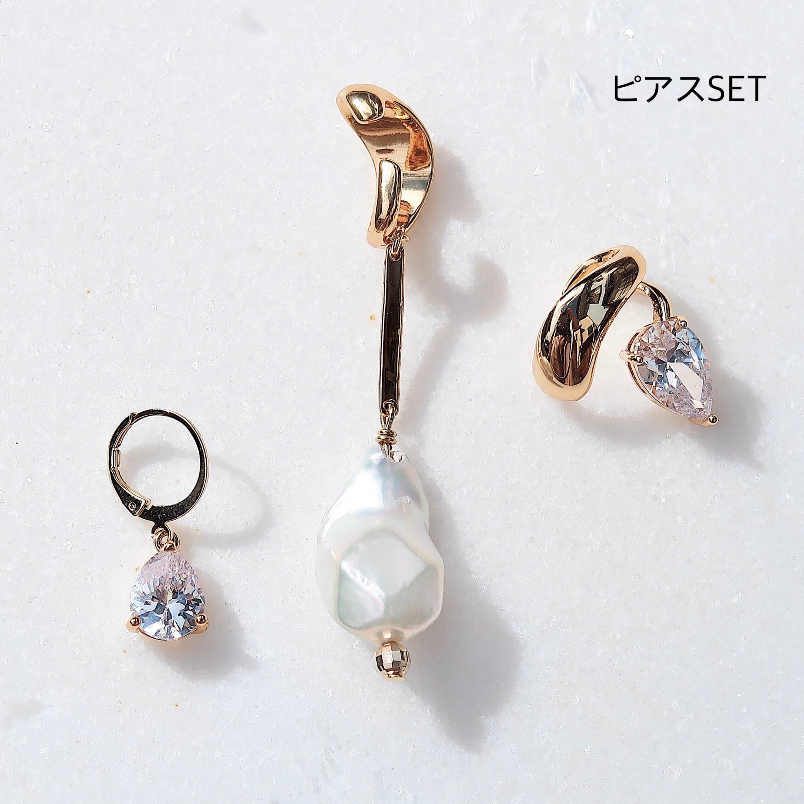 Pearl ＆ crystal cuff set | LATUA STELLA