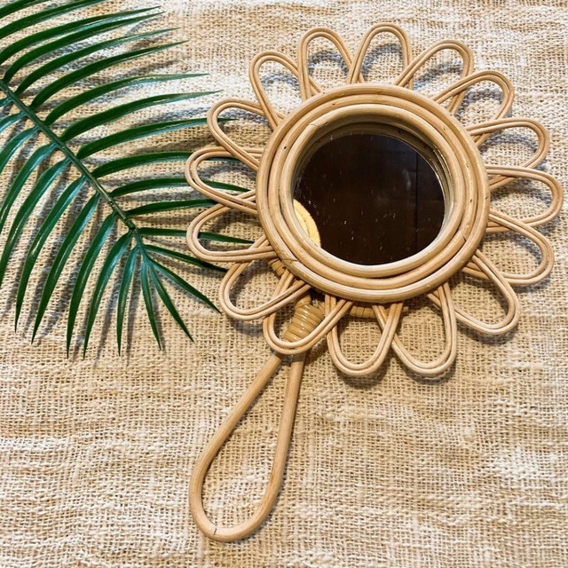 【即納】rattan sunny hand mirror ラタンサニーハンドミラー