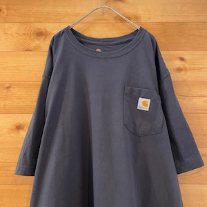 【Carhartt】ポケット Tシャツ 胸ポケット ロゴ XL オーバーサイズ カーハート US古着 アメリカ古着