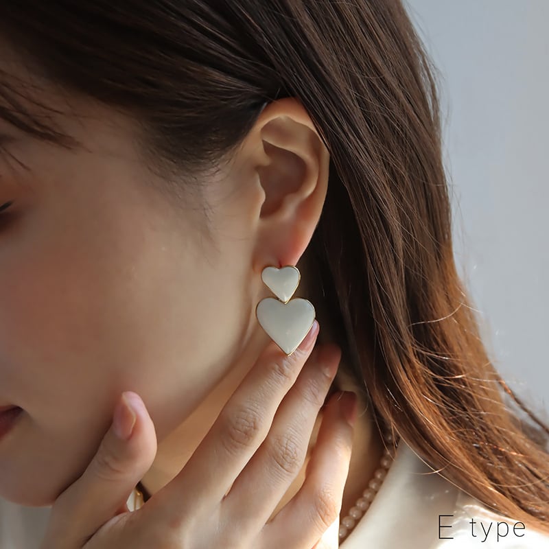 NEWカラー登場【ネコポス便】ピアス ダブルハートピアス ハート ピアス