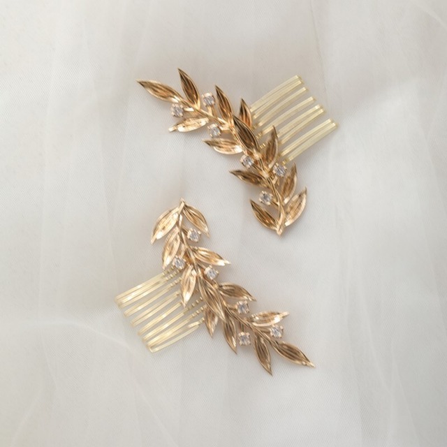 ウェディングスモールリーフコーム２点set