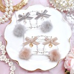 《 2022 A/W ハートフープ ミンクファー スワロフスキー 》 ピアス/イヤリング