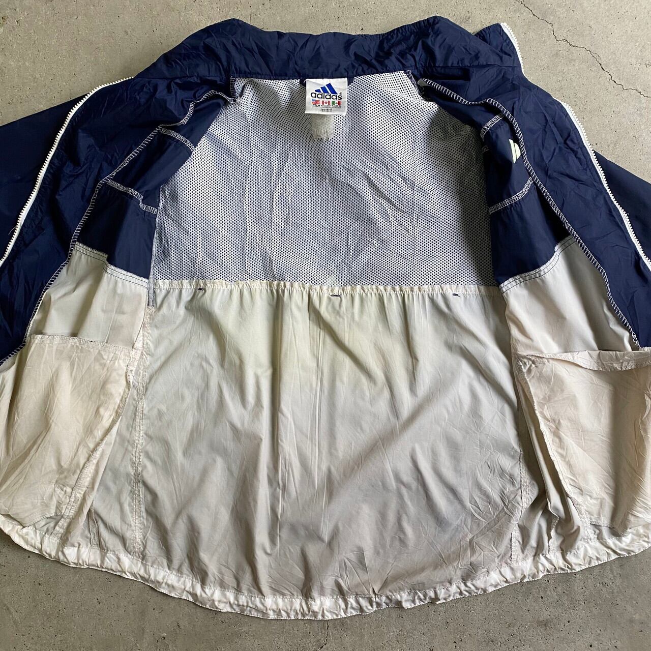 90年代 adidas アディダス 切り替え ロゴ刺繍 ナイロンジャケット