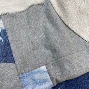 【hoodi56】 Remake Hoodie military Black × denim Gray