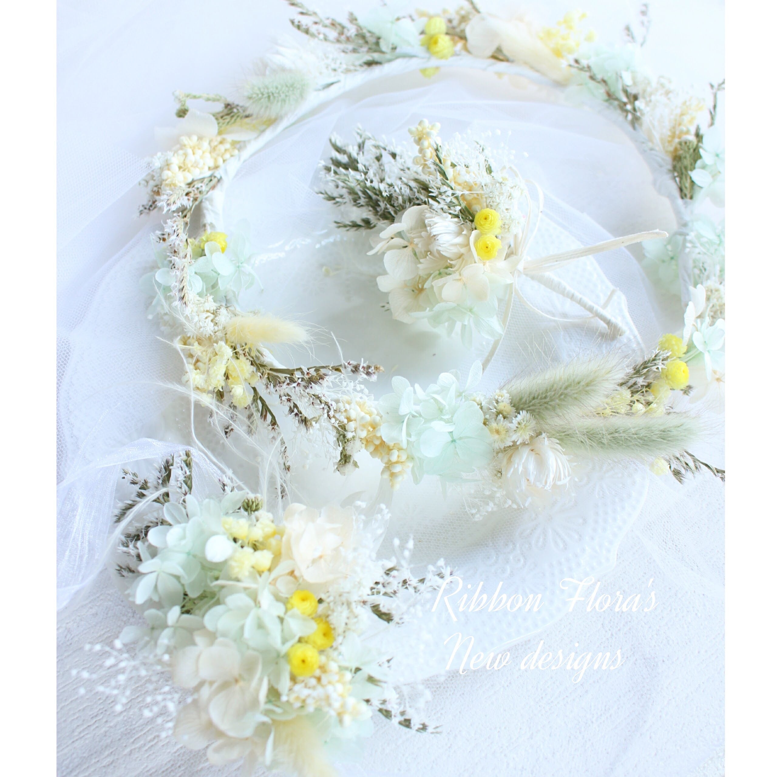 ☆オーダーメイド☆プリザーブドフラワーの花冠3点セット | アーティ 