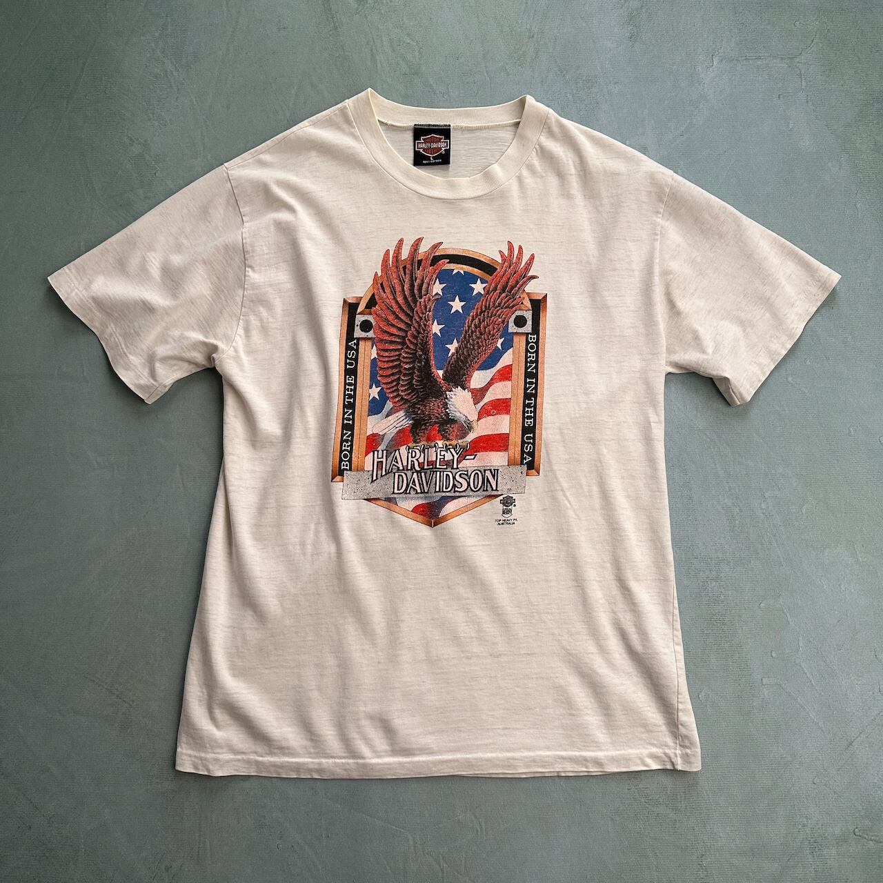 90s オーストラリア製 Harley-Davidson イーグルプリント 半袖Tシャツ