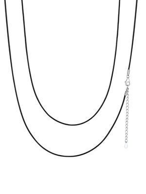 【在庫のみ】[ＣｈａｉｎｓＰｒｏ] 紐 ネックレス レディース チョーカー ワックスコード チェーン 金属アレルギー対応 幅1mm/2mm/3mm 防水 黒 アクセサリー