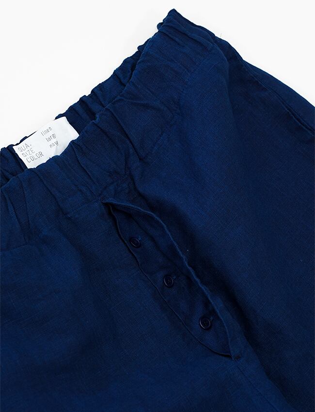 aulico 美品 LINEN SHORT PANTS ネイビー サイズL aulico : LINEN SHORT PANTS / NAVY | aulico