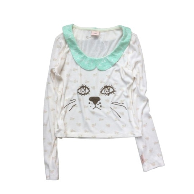 【yiyouggyeoung】Kitty collar t_mint