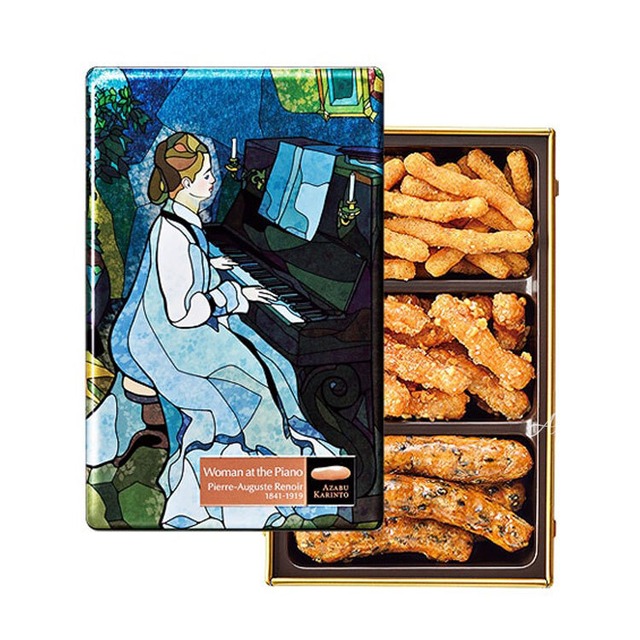 【送料無料】お菓子 ギフト 麻布かりんと かりんと ピアノを弾く若い女性（ルノワール お菓子 洋菓子 焼き菓子 人気 おしゃれ 個包装 出産内祝い 結婚内祝い 結婚祝い 出産祝い ブライダル ウエディング お披露目 挨拶 お礼abk03