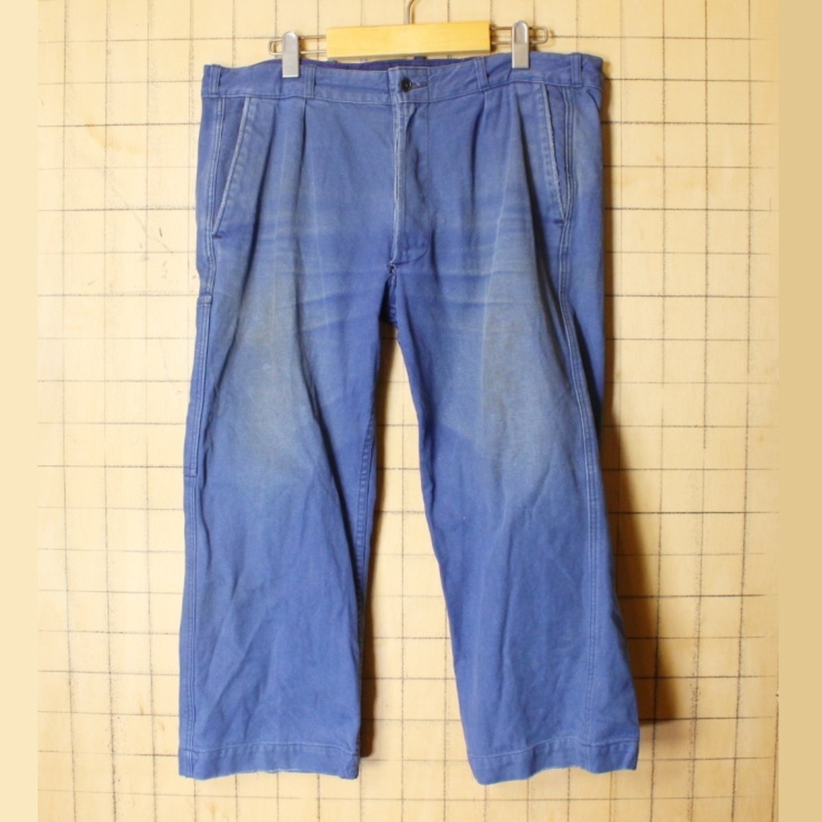 60s 70s フランス コットン リメイク ワーク ペインター パンツ W37 