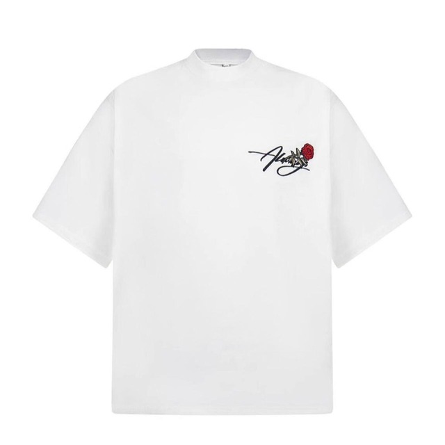 フラワーモチーフスクリプトロゴオーバーTシャツ 2col   R01960