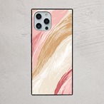 受注生産 iPhoneケース ピンクとベージュのやわらかマーブル｜紙マーブリング MARB055B