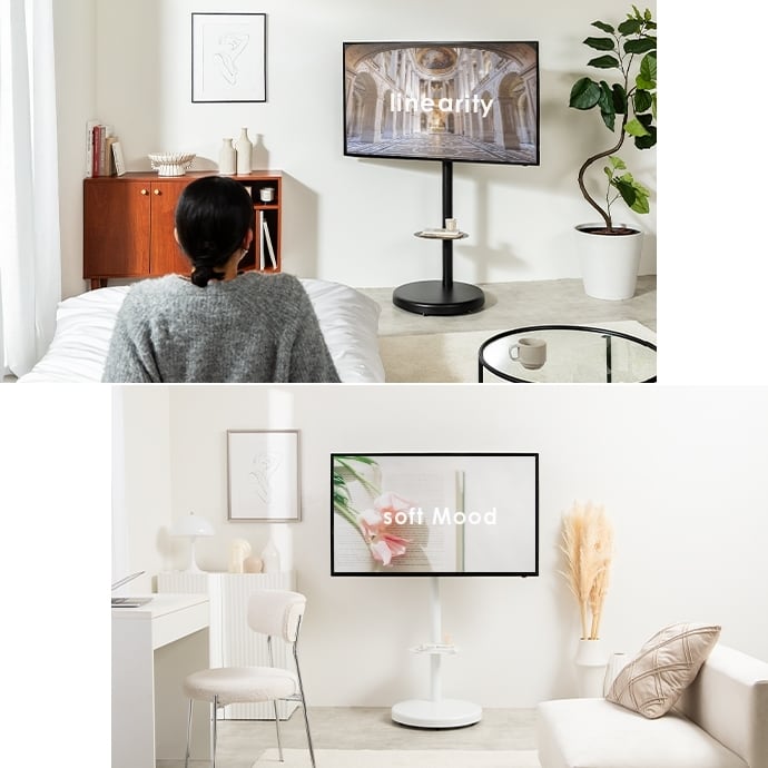 【美品】Lize リゼ キャスター付きテレビスタンド ホワイト Amazon.co.jp: 家具350 テレビスタンド キャスター付き 32～65インチ