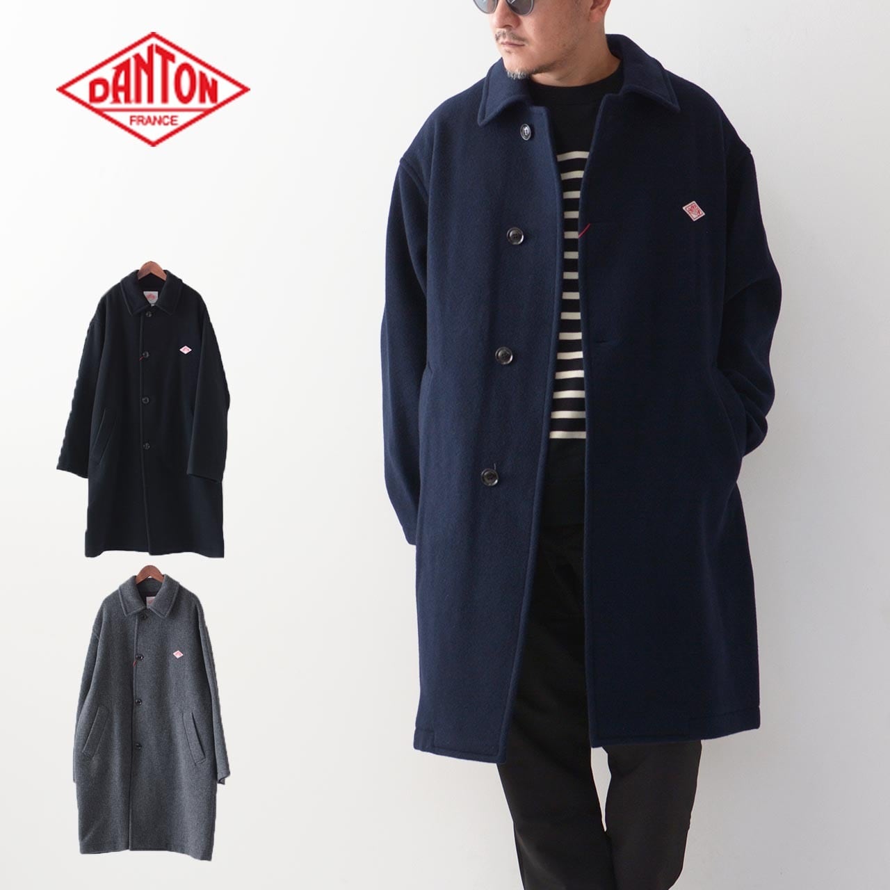 DANTON [ダントン] M LONG COAT [DT-A0391WLP]  ウールライトパイルロングコート・ロングコート・ウールコート・ステンカラーコート・アウター・MEN'S [2023AW] | refalt online  store