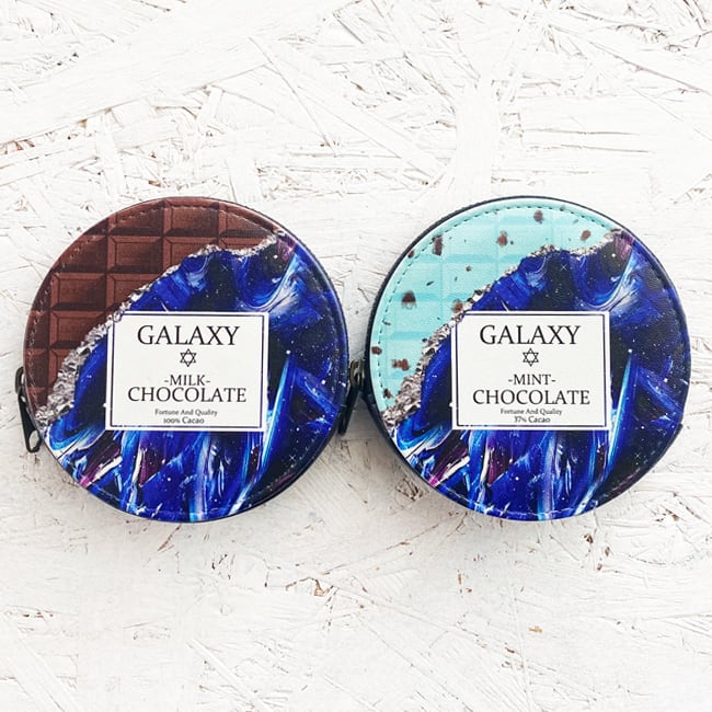 Galaxyチョコレート チョコミント 小銭入れ 小物入れ 財布 コインケース Lala Clover Galaxyチョコレート チョコミント 小銭入れ 小物入れ 財布 コインケース Lala Clover