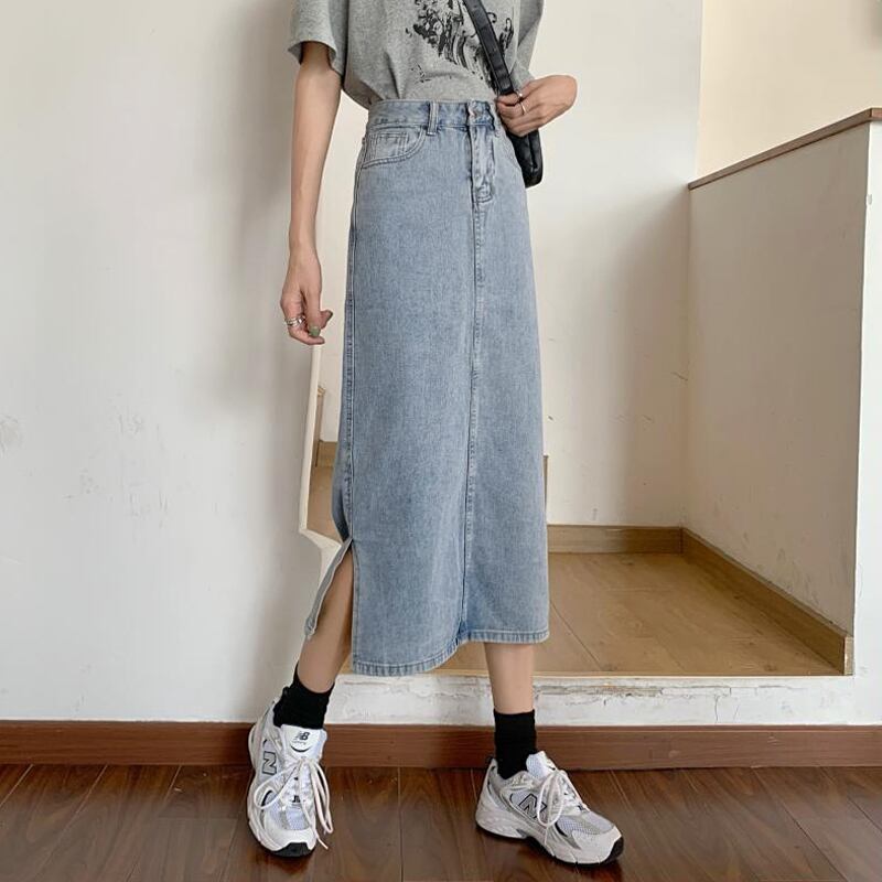 スカート Aラインサマーハイウェストウェストロング 夏物 試着室22502382674