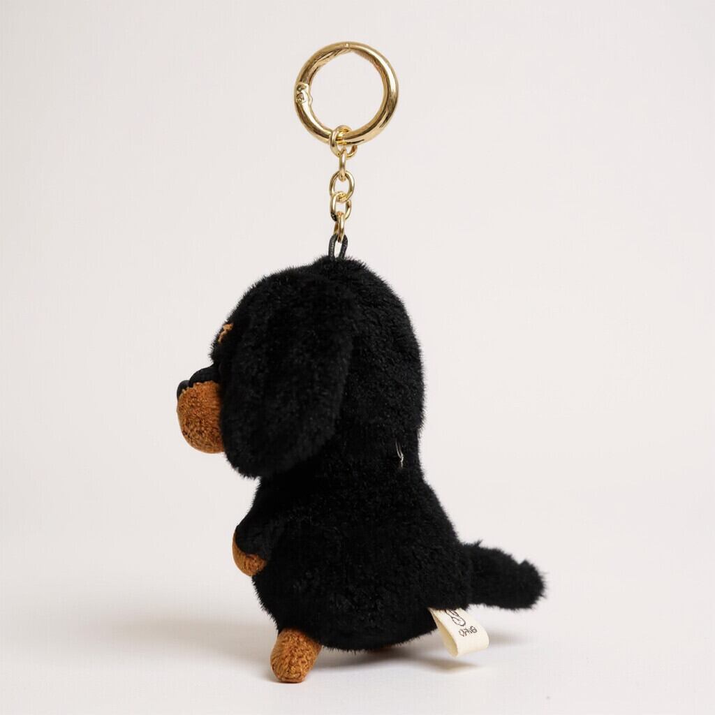 ぬいぐるみチャーム】ミニチュアダックス ブラック／キーリング 犬