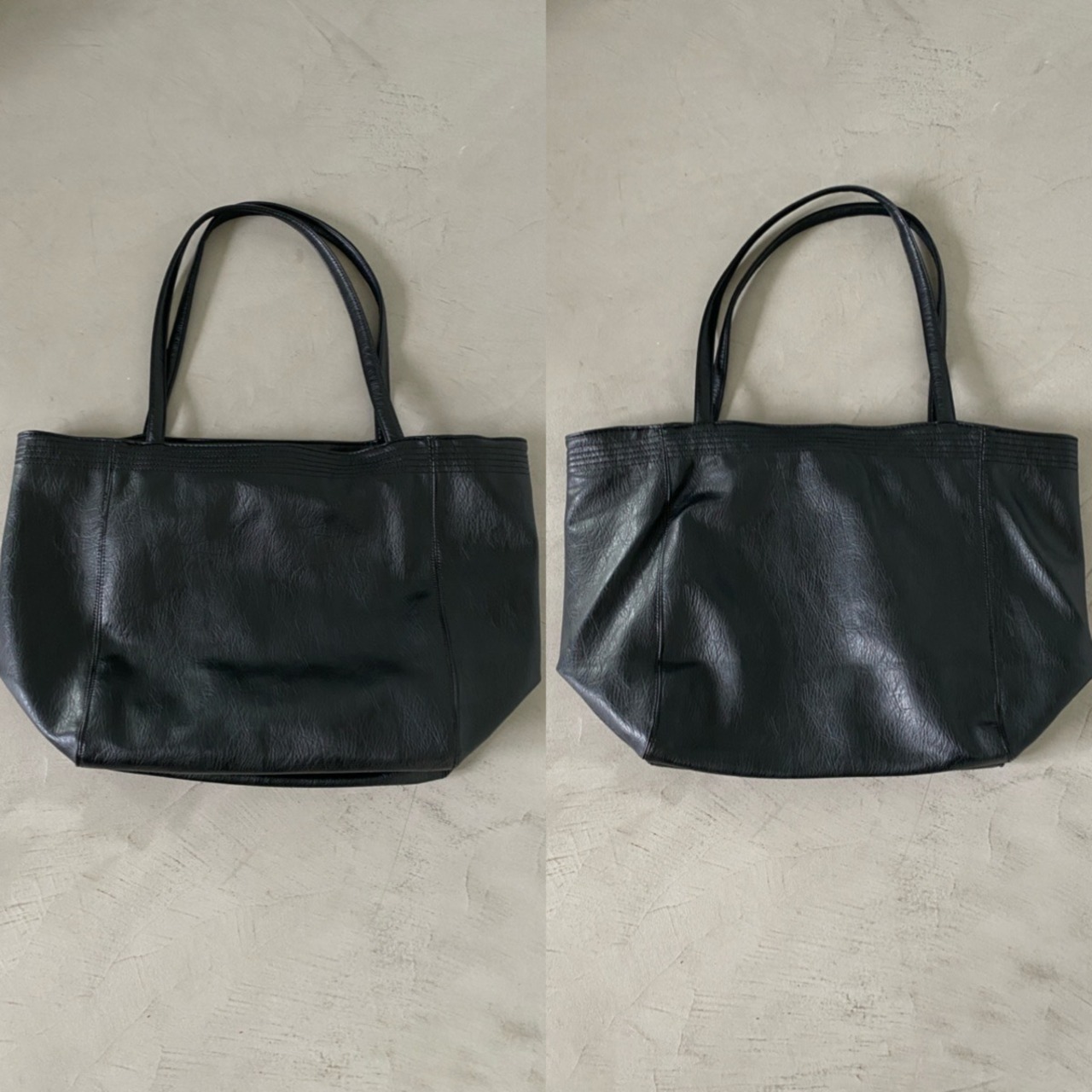 Eco leather maxi tote bag/black