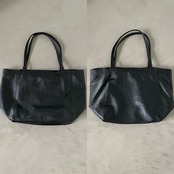 Eco leather maxi tote bag/black