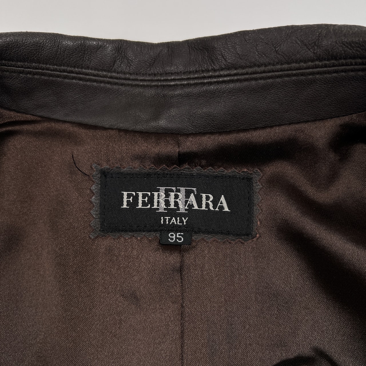 FERRARA ITALY イタリア製生地 ラムレザー 2B テーラードジャケット ブレザー サイズ 95 /羊革 本革 /ブラウン