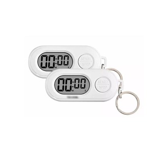 【数量限り】ストップウォッチ  キーホルダー付き スポーツタイマー 小型 勉強タイマー キッチンタイマー LCDディスプレ 携帯に便利 スポーツ 学習 料理 教師 アスリート (ホワイト+ホワイト)