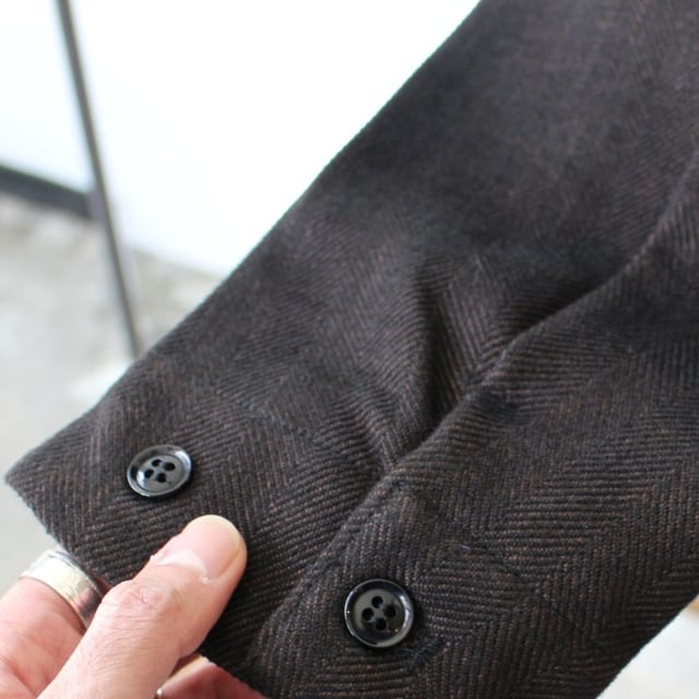 amne ポリエステルツイードノーカラーブルゾン HERRINGBONE