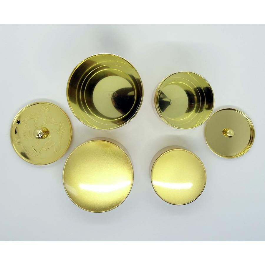 金色 彫刻模様 丸型工芸品 薩摩彫金】 茶筒 ゆり丸柄 金・小 50g 真鍮(黄銅) 茶道具 【専用木箱
