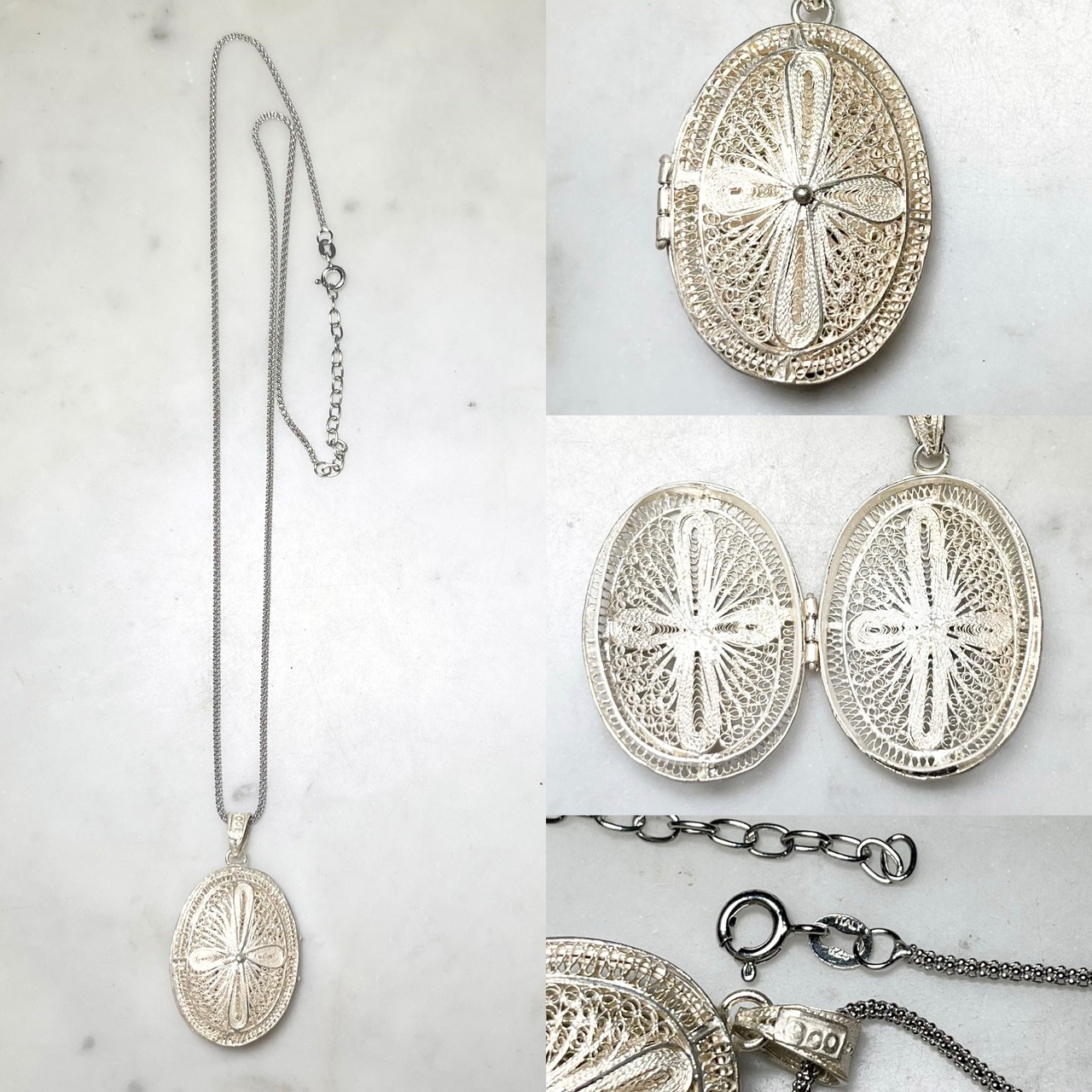 vintage silver rocket pendant necklace