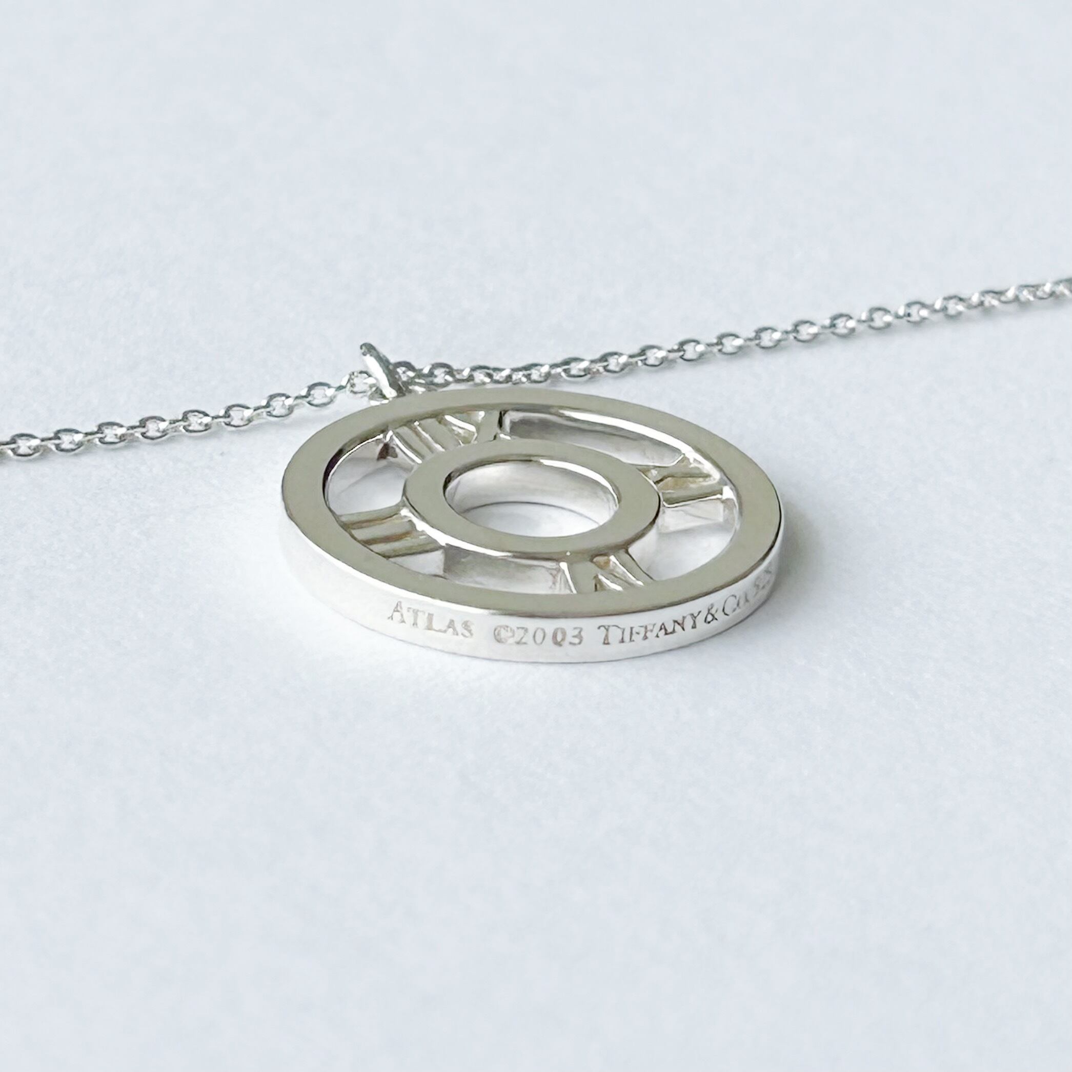 T8094】Tiffany&Co. アトラスオープンメダリオンネックレス/silver925