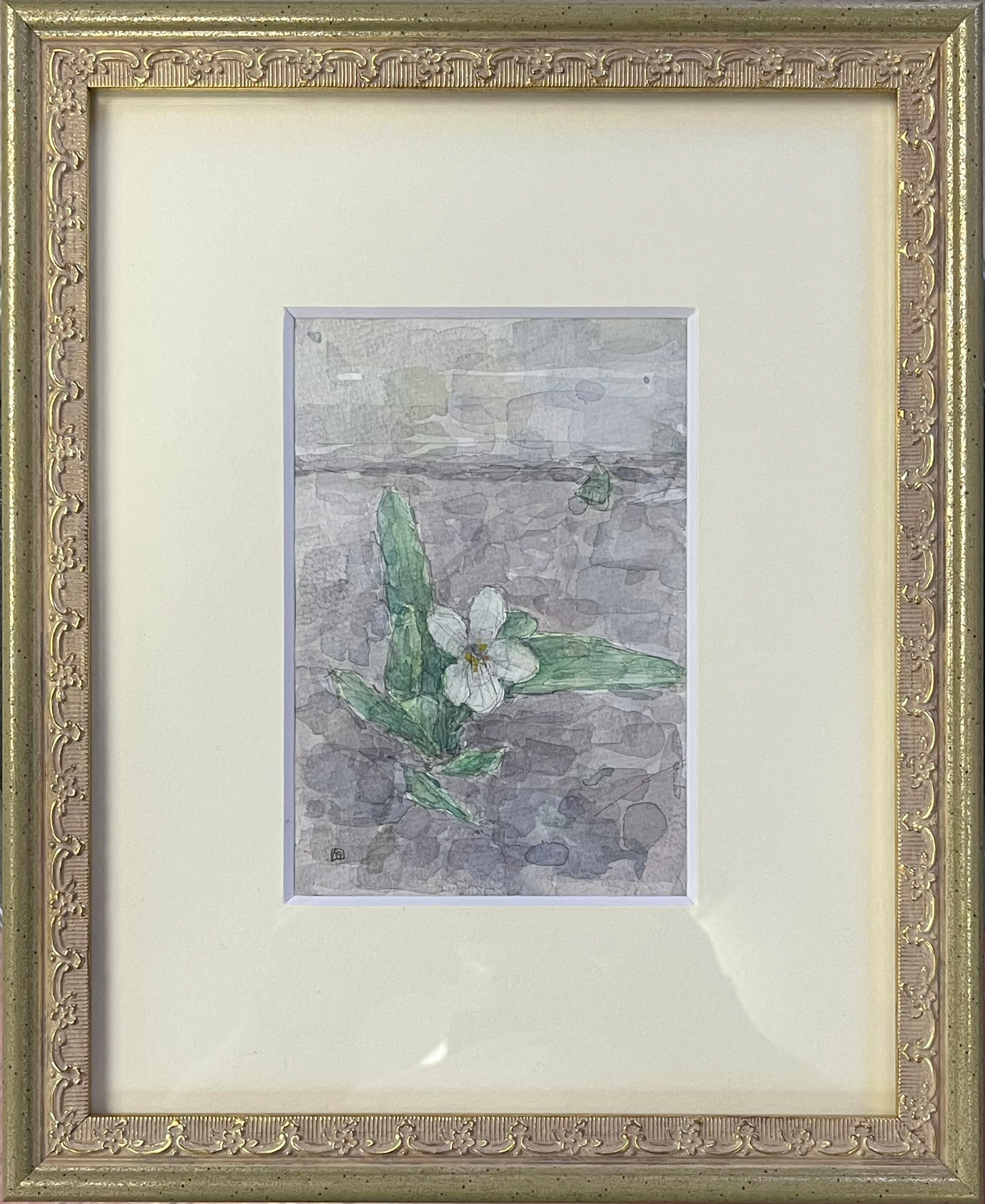 美人画 肉筆画 墨絵 水墨画 原画 現品限り #手 #花 | PAY ID