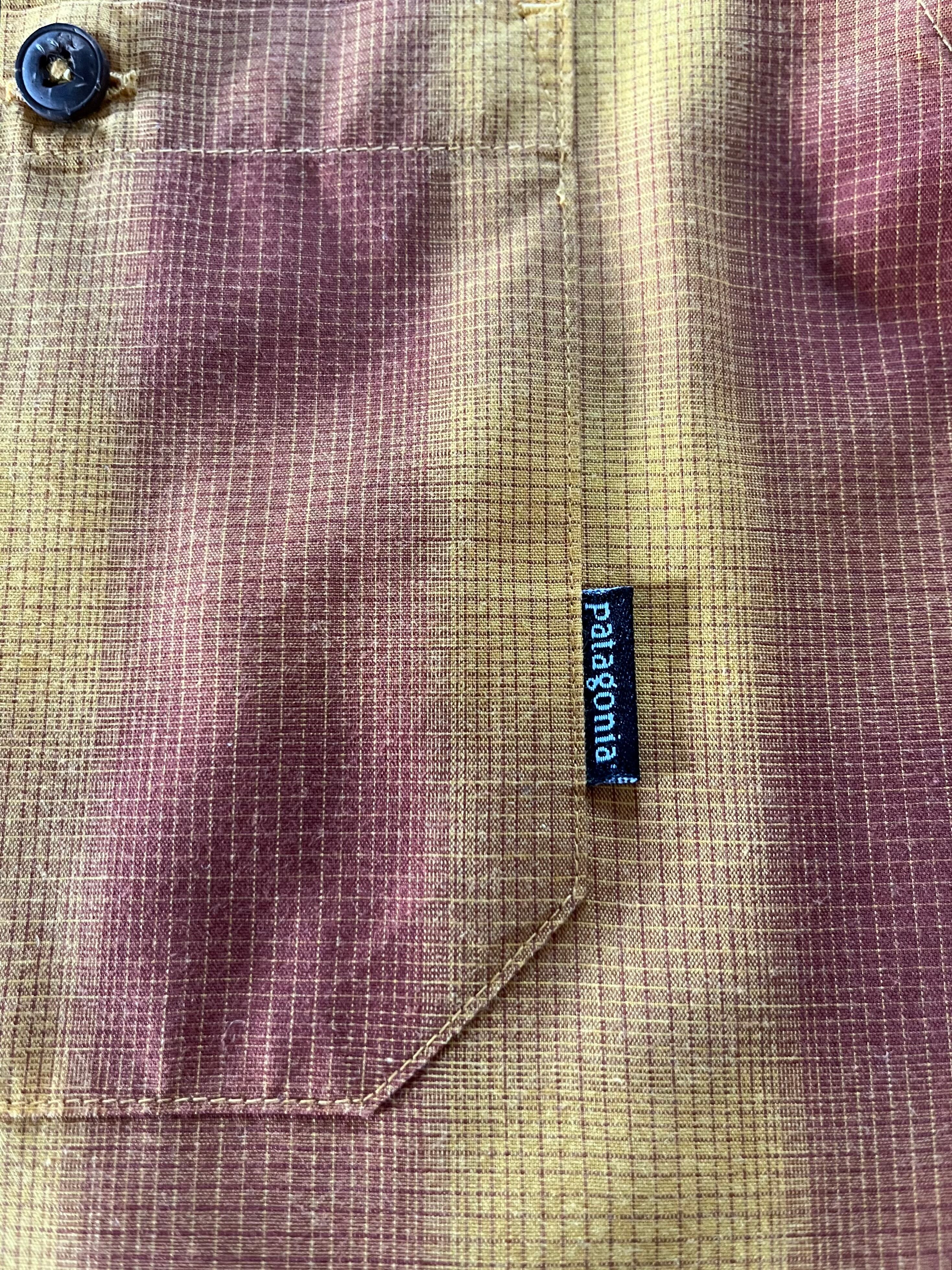 オレンジ×オレンジM：patagonia パタゴニア チェック オンブレ 半袖