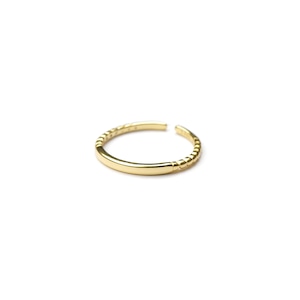 S925 FLAT BEADS RING GOLD