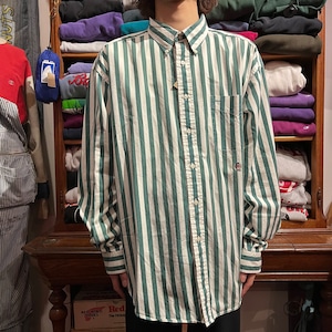 1990's TOMMY HILFIGER stripe buttondown  shirt XL THAILAND製 D1192