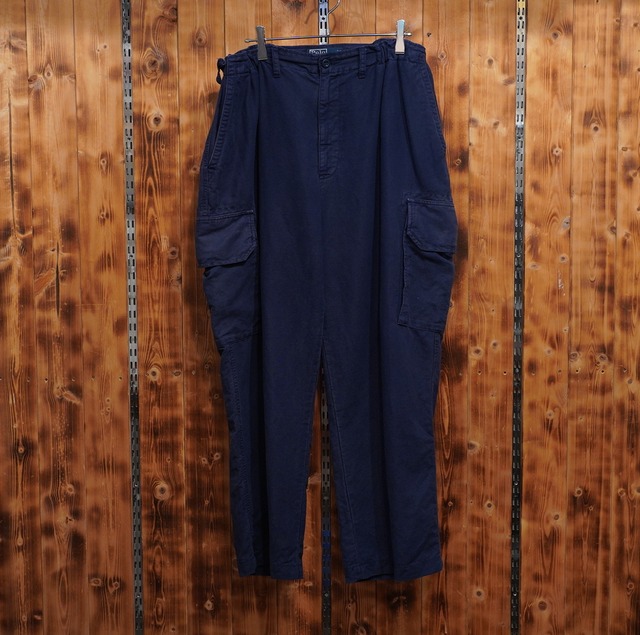 ralphlauren リネン コットン カーゴパンツ ネイビー W40/ラルフローレン