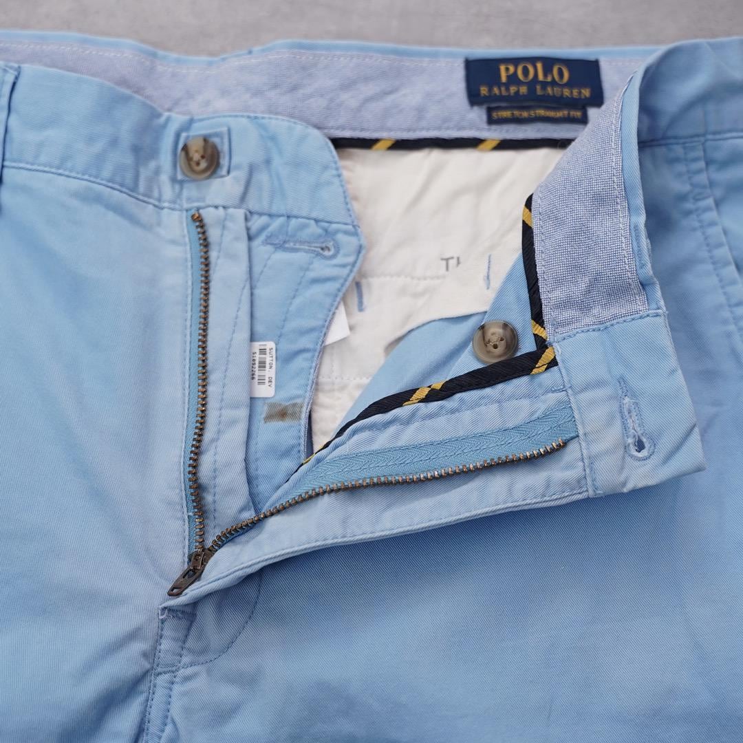 ポロ ラルフローレン W32 ポロチノ チノパン ポニー 刺繍 水色 14912