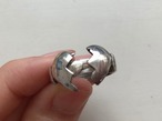 AMERICA  vintage silver gimmick heart ring