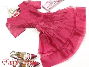 送料無料 未使用 発表会 舞台衣装 パーティ フェミニン ドレス ワンピース 9号 M [OPN8595]