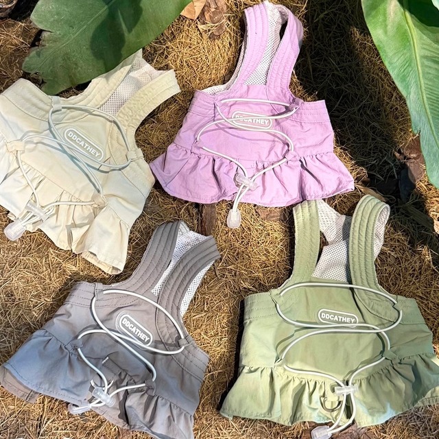 colorful frill swim harness & leash set