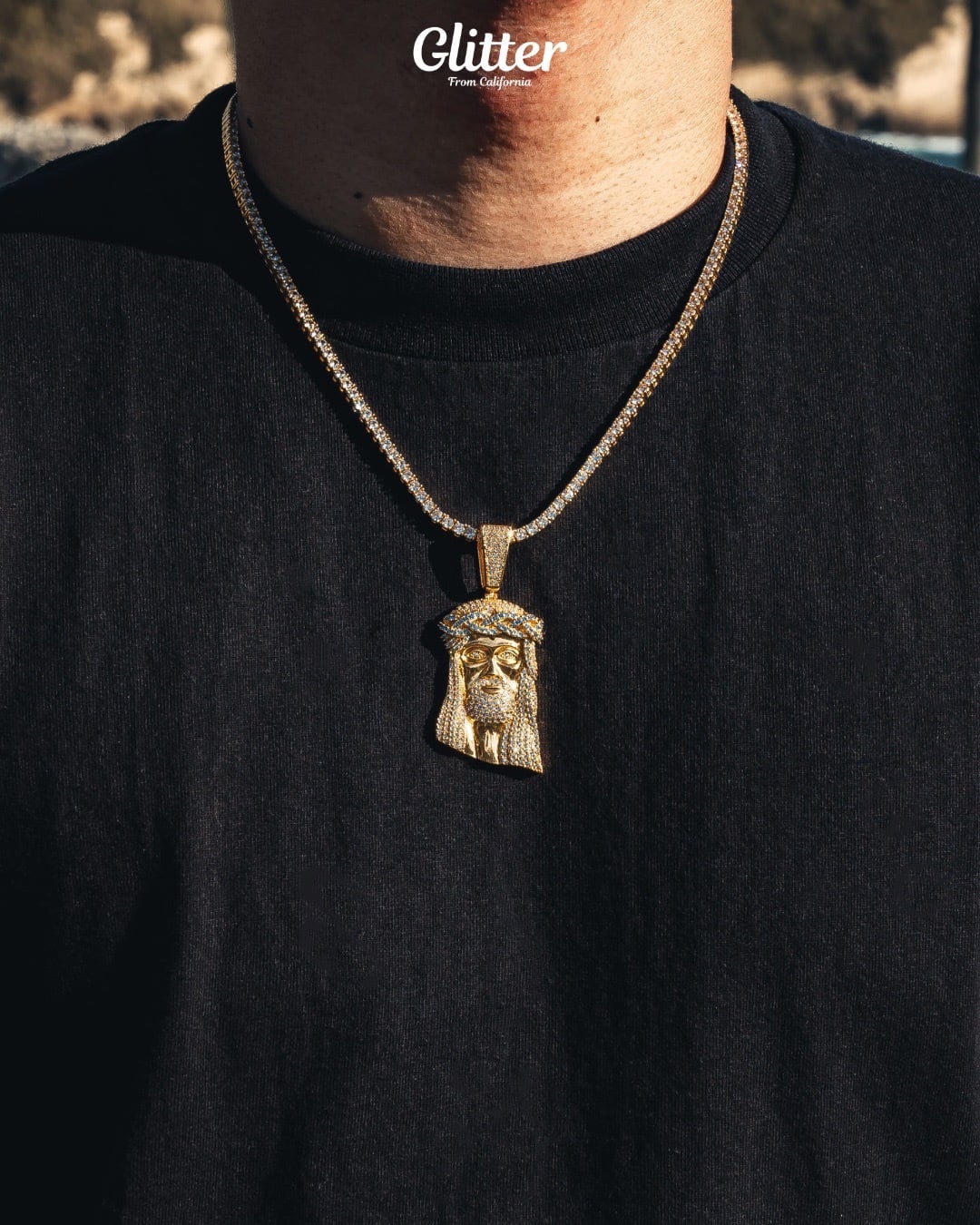 Iced Out Jesus Pendant【GOLD/SILVER】 | Glitter
