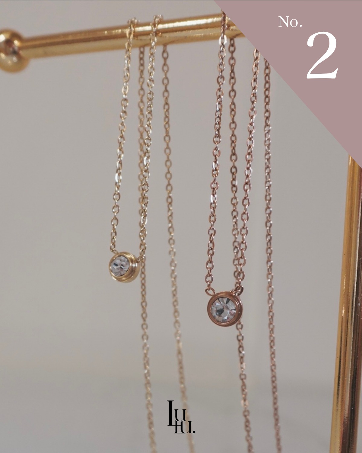 zirconia simple necklace | Lulu