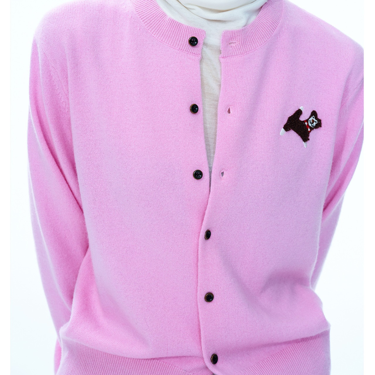 Dog Motif Knit Cardigan T3938