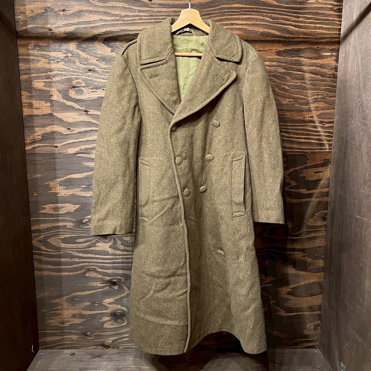 40s〜 US Army 米軍実物 WW2 ウール オーバーコート 34R S/M グレート